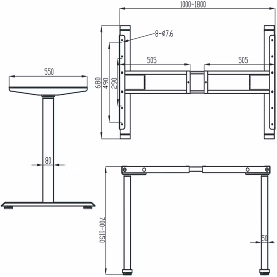 Dual Motor Electric Height Adjustable Desk Frame Standing Desk