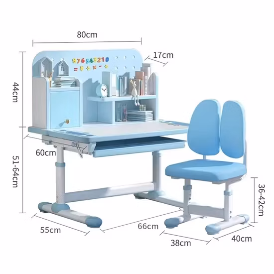 Ergonomischer, höhenverstellbarer Kinder-Zeichenbrett-Lerntisch von Igrow