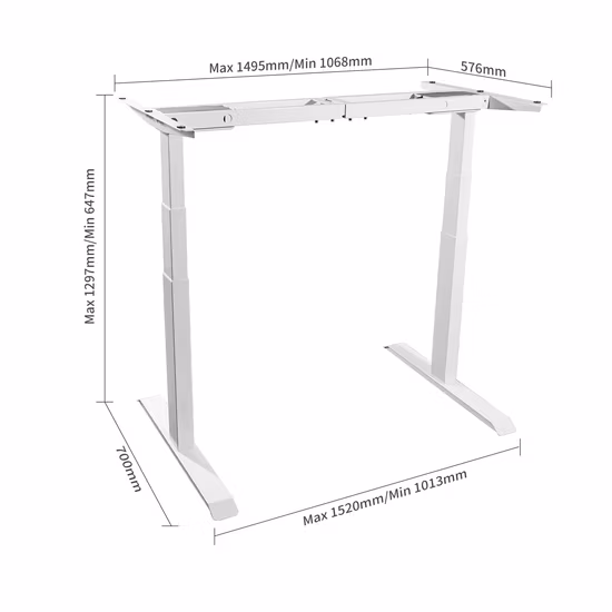Büromöbel, höhenverstellbarer Schreibtisch mit elektrischem Stahlrahmen, schwarzes Stehpultgestell